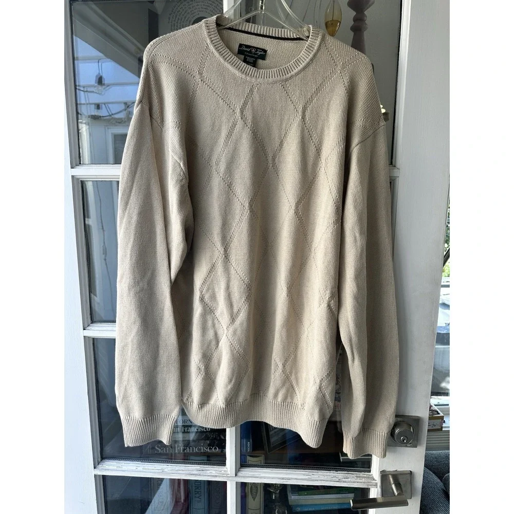 Vintage David Taylor Sweater Size Large Grey‎ Crewneck Pullover Classic USA 90s
